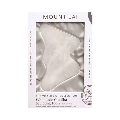 Mount Lai The Vitality Qi White Jade Gua sha Strumento Sculpt