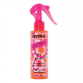 Amika Silicone-Free Detangling Primer with floral design packaging. Ideal for daily hair care, detangles and protects up to 450°F.