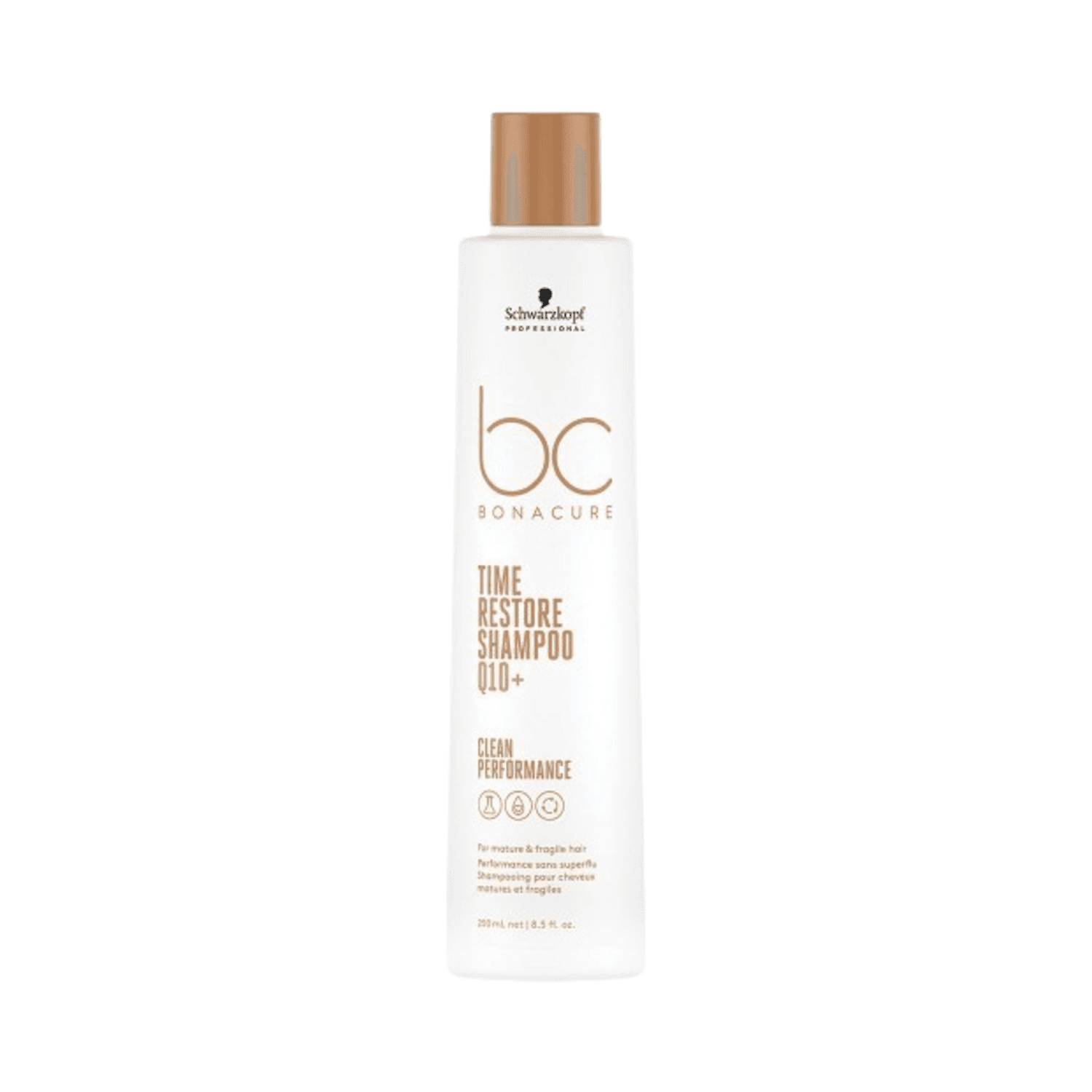 Bonacure Time Restore Shampoo Hair Shampoo 250 ml bottle for mature and fragile hair, available at eSkinStore under Hair Care category.