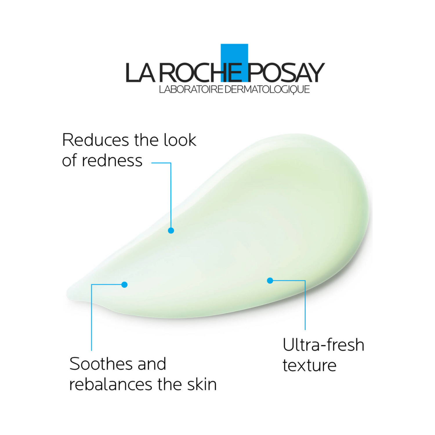 Infographic of La Roche Posay Rosaliac AR Moisturizer showing benefits like redness reduction, skin soothing, and ultra-fresh texture.