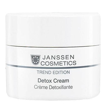 Janssen Detox Cream - Detox Face Cream in white jar packaging, ideal for mature skin and enriched with hyaluronic acid and vitamins.