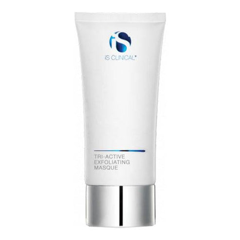 iS Clinical Triple-Active Exfoliating Face Mask tube designed for facial use, targeting uneven texture and skin dullness.