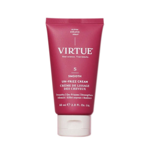 Virtue Un-Frizz Cream 60ml tube for frizz control and smoothing. Ideal hair treatment for sleek, calm results in personal hair care routines.