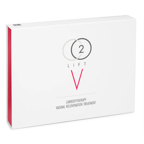 CO2Lift V intimacy gel box for vaginal rejuvenation treatment, designed for soothing and sensitive skin care in body treatment routines.