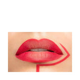 Close-up of lips outlined with Pupa Vamp Lip Pencil in a vivid red shade, showcasing smooth, defined application.