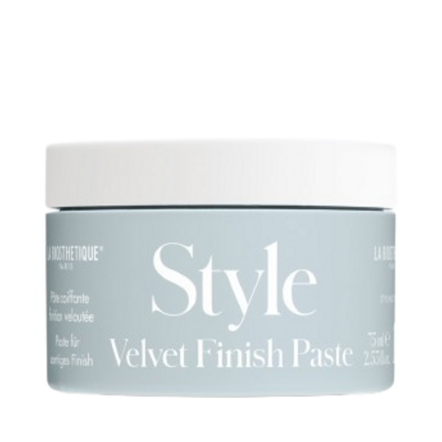 Velvet Finish Vegan Styling Paste by La Biosthetique, a hair treatment with plant-based waxes for a silky matte finish and flexible hold.