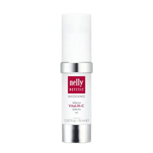 Nelly Devuyst VitaLift-C HA Serum anti-aging face serum in 15ml airless pump bottle, ideal for reducing wrinkles and fine lines.