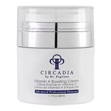 Circadia Vitamin A Boosting Cream - eSkinStore face serum in a sleek white 1.7 fl oz jar with silver lid, ideal for mature skin rejuvenation.