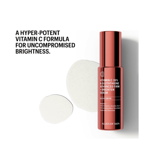 Comhghuaillithe Skin Vitimín C 35% agus Glutathione Advanced Gnólacht + Brighten Serum