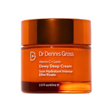 Dr Dennis Gross Deep Cream - Vitamin C Lactic in amber jar for firm, radiant skin. Hydrating face cream with antioxidant-rich formula.