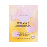 Front view of Avatara Vitamin C Mask Brightening Hydrogel Mask packaging, promoting glowing skin with antioxidant benefits.