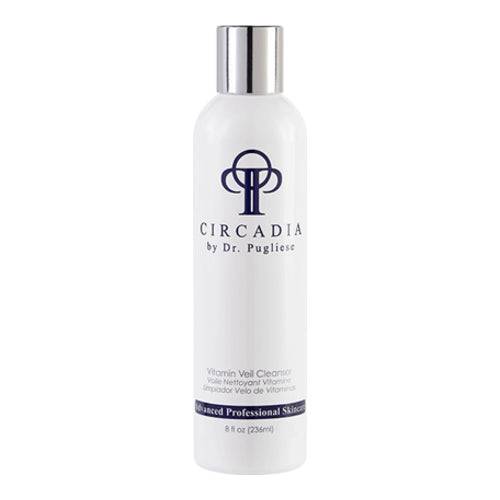 Circadia Vitamin Veil Cleanser 8 oz bottle with silver cap, oil-based makeup remover for dry and mature skin types.