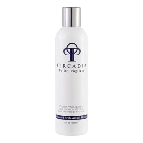 Circadia Vitamin Veil Cleanser 8 oz bottle with silver cap, oil-based makeup remover for dry and mature skin types.