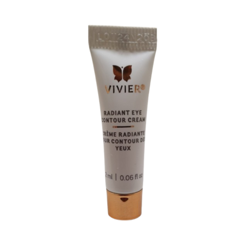 VivierSkin 亮澤眼霜樣品尺寸，用於眼周肌膚護理。利用保濕成分對抗皺紋並增強彈性。