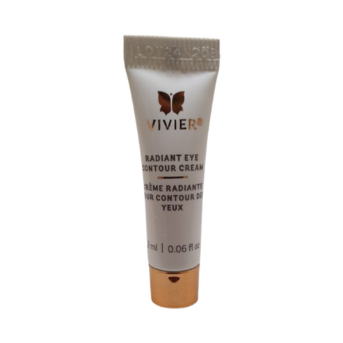 VivierSkin 亮澤眼霜樣品尺寸，用於眼周肌膚護理。利用保濕成分對抗皺紋並增強彈性。