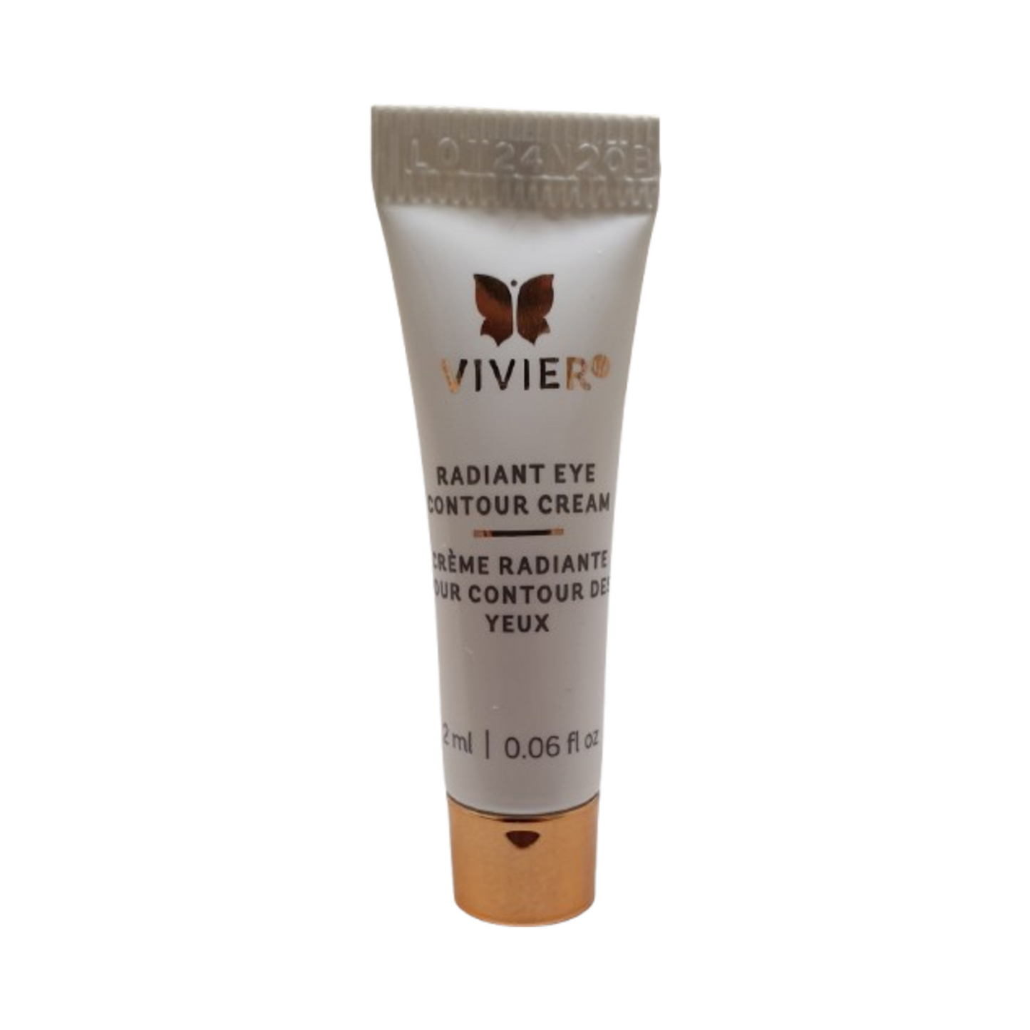 免費贈送 VivierSkin 亮澤眼部修護霜，裝在旅行裝管。採用維生素 C 配方，緊緻並滋潤嬌嫩的眼部區域。