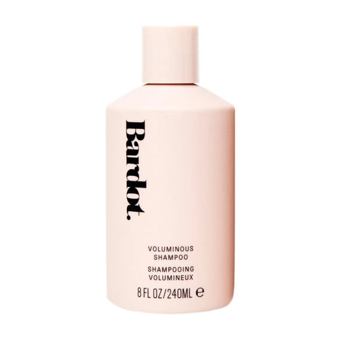 Front view of Bardot Voluminous Shampoo 240ml bottle, a volumizing hair care product enriched with sea buckthorn and quinoa for fuller, hydrated hair.