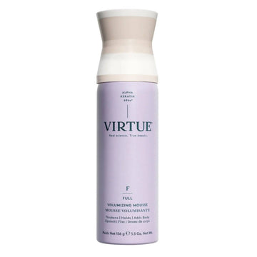 Virtue Volumizing Primer - Volume Builder in a sleek lavender bottle with pump top. Ideal for lifting and setting hair with long-lasting volume.