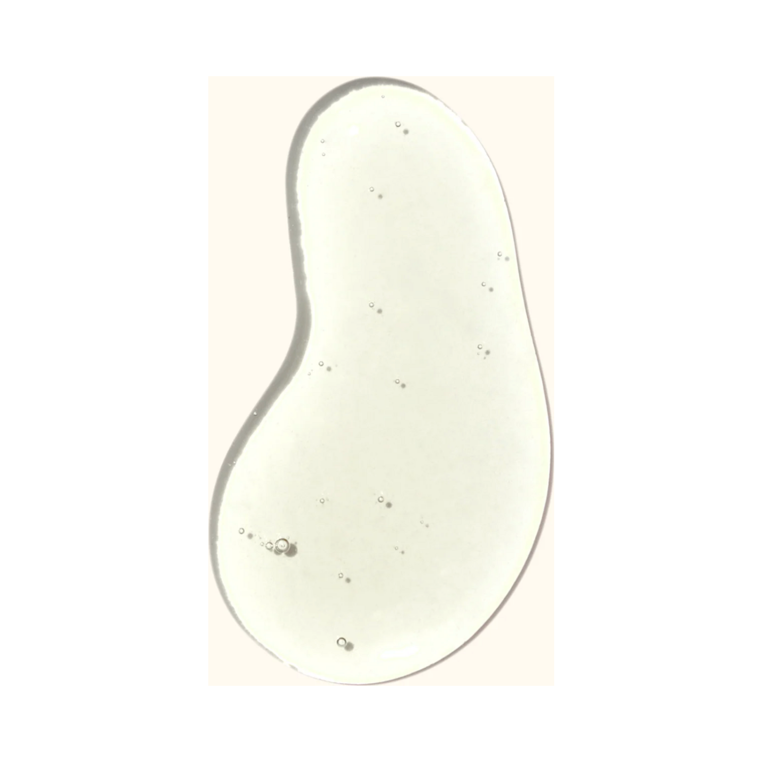 Clear gel texture of Amika Water Sign Hydrating Hair Oil, highlighting its lightweight, silicone-free formula for hydrating dry hair.