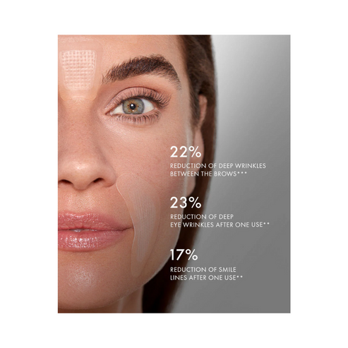 Close-up of 111SKIN Wrinkle Erasing Retinol Patches with visible wrinkle reduction stats. Effective fine line solution for eyes and smile lines.