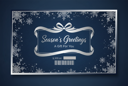 Holiday Gift Card with dark blue background