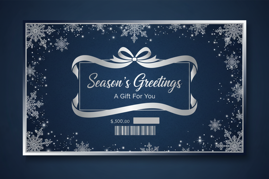 Holiday Gift Card with dark blue background