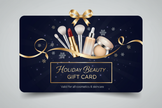 Holiday Shopping Gift Cards for cosmetics with dark blue background