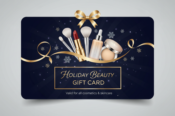 Holiday Shopping Gift Cards for cosmetics with dark blue background