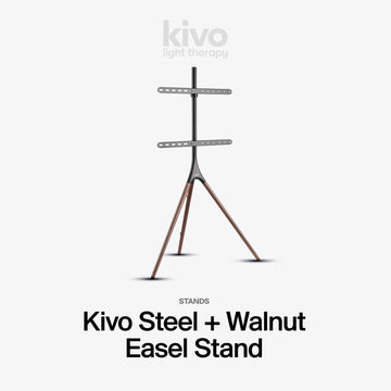Kivo Easel: Walnut Wood + Steel Light Therapy Panel Stand