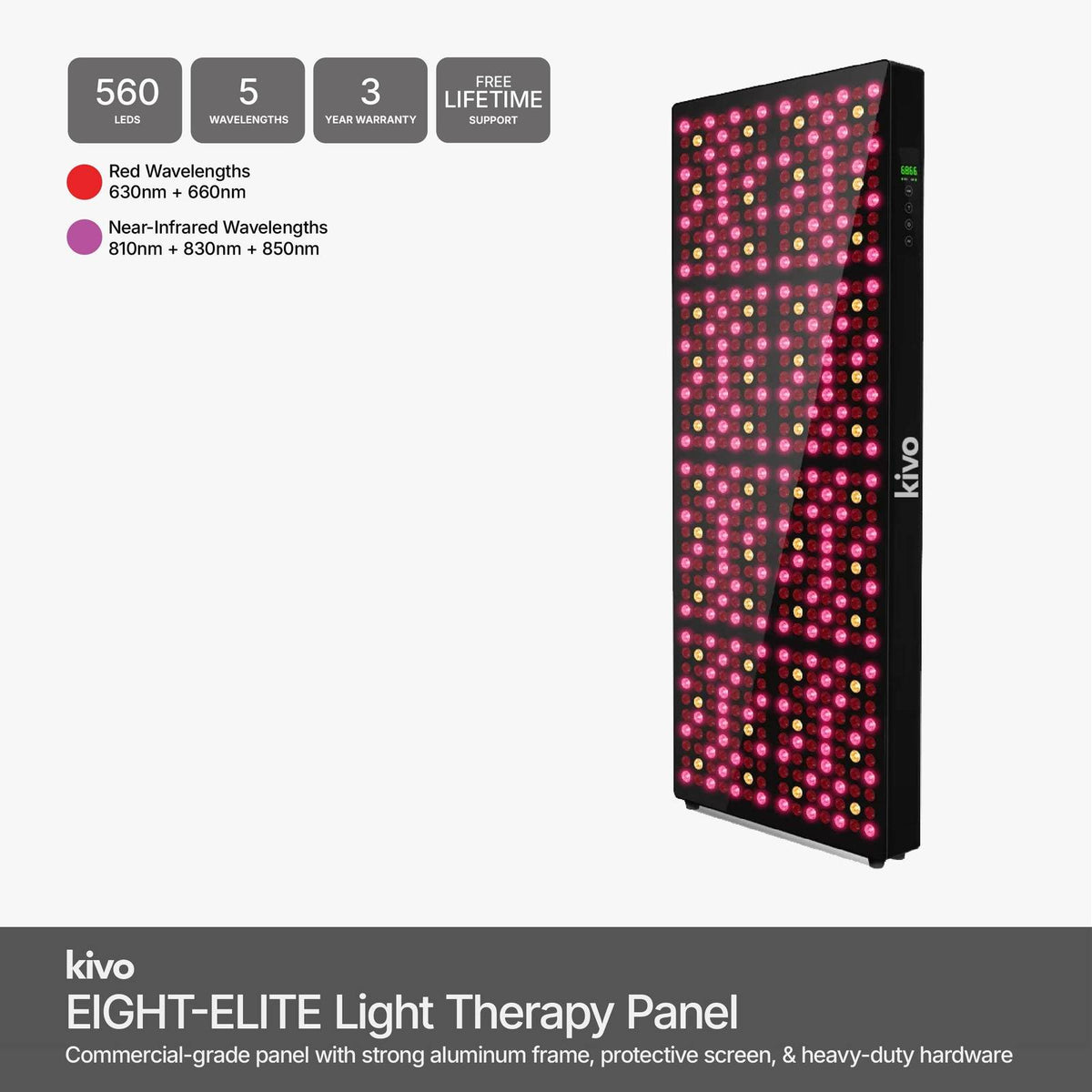 Kivo EIGHT-Elite - Large Red Light Therapy Panel