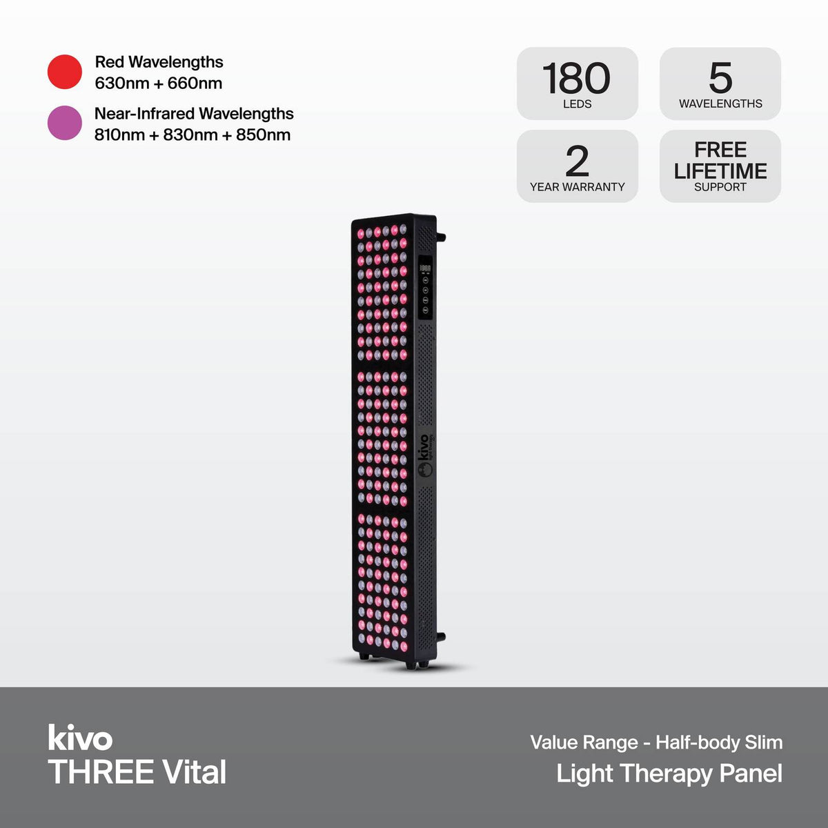 Kivo THREE Series - Medium Red Light Therapy Panel