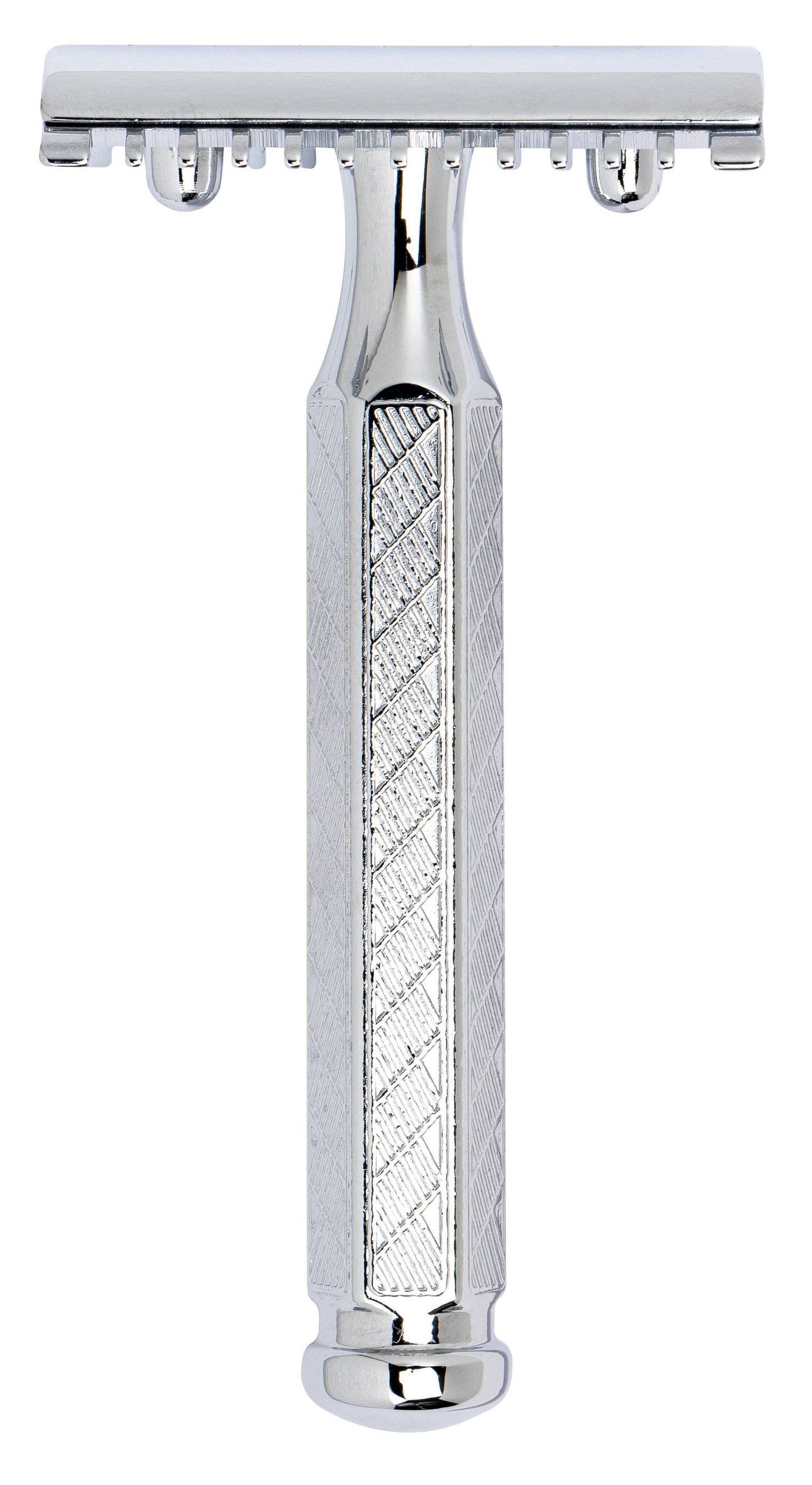 Merkur 41C 3-Piece DE Safety Razor, Open Comb, Classic 1906 Etched Handle, Chrome