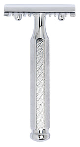 Merkur 41C 3-Piece DE Safety Razor, Open Comb, Classic 1906 Etched Handle, Chrome