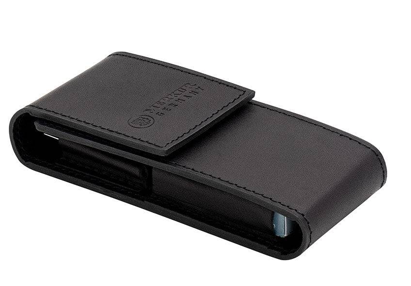 Merkur Leather Case empty for Razor 23001 and 10 Blades, Black