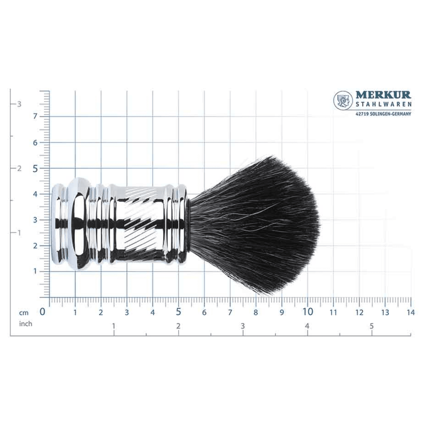MERKUR Shaving Brush 1381 with Vegan Synthetic Hair in Bright Chrome