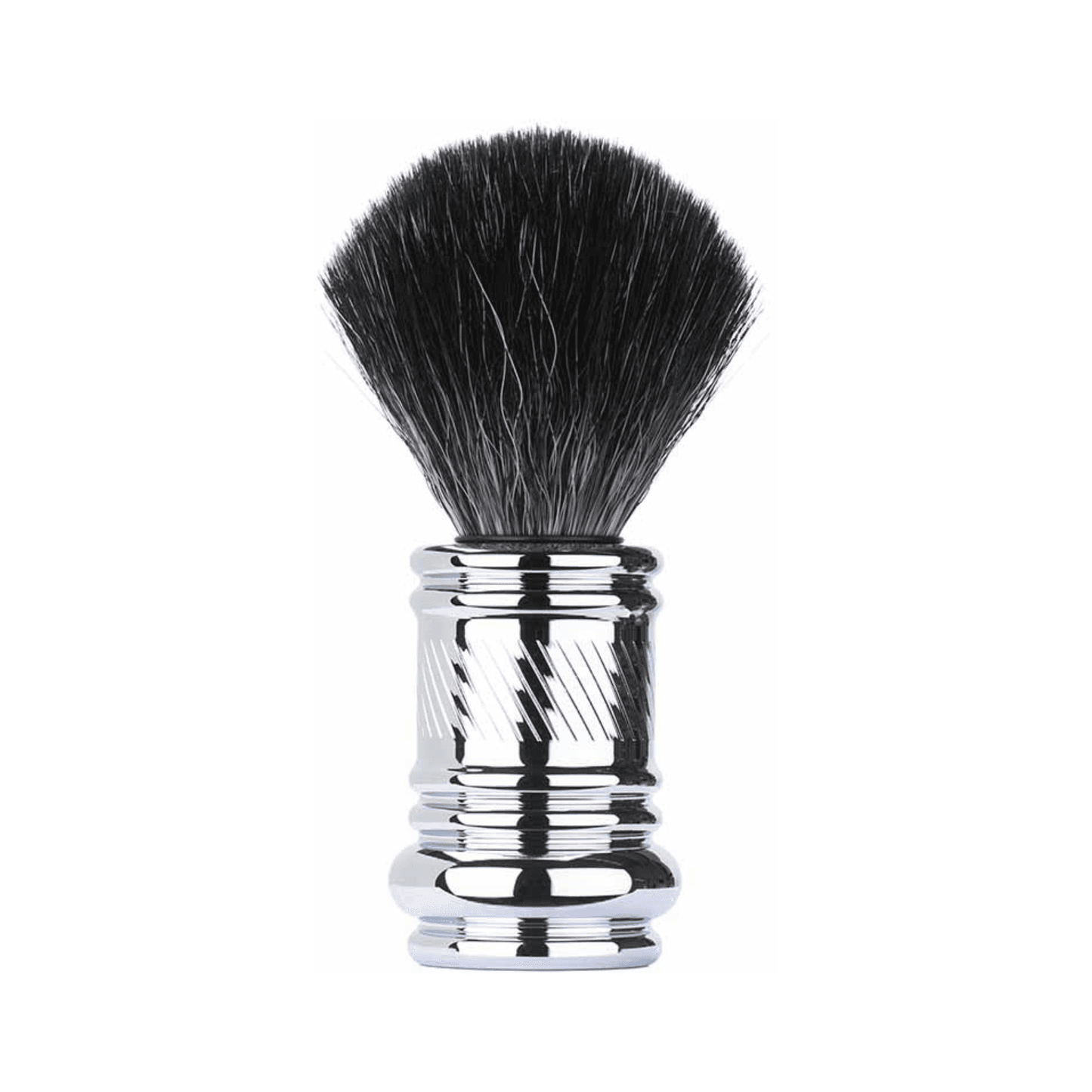 MERKUR Shaving Brush 1381 with Vegan Synthetic Hair in Bright Chrome