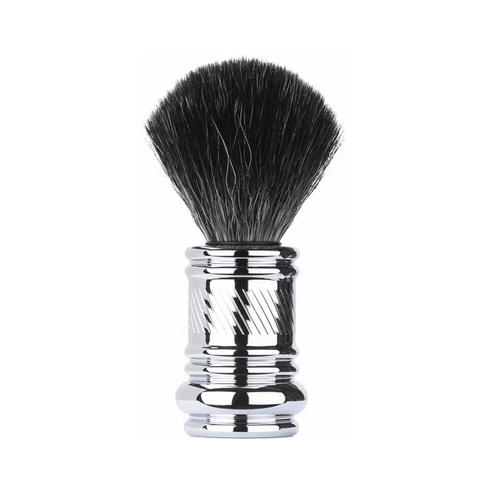 MERKUR Shaving Brush 1381 with Vegan Synthetic Hair in Bright Chrome