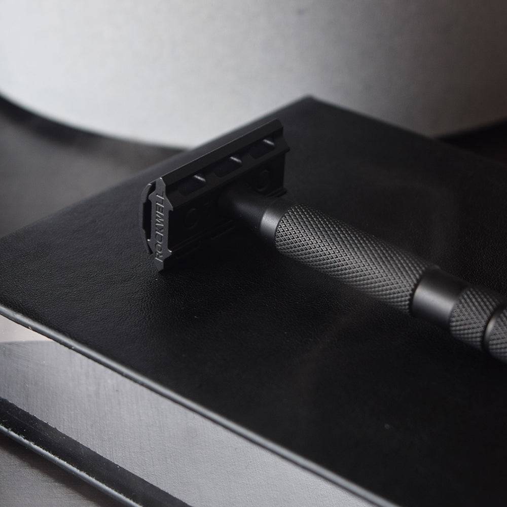 Rockwell 6S Stainless Steel Adjustable DE Safety Razor - Matte Black PVD (6 Settings)
