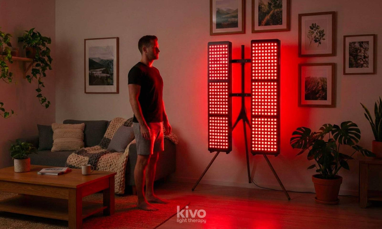 Kivo Easel: Walnut Wood + Steel Light Therapy Panel Stand