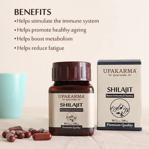 Upakarma Ayurveda 100% Pure Shilajit 90 Capsules